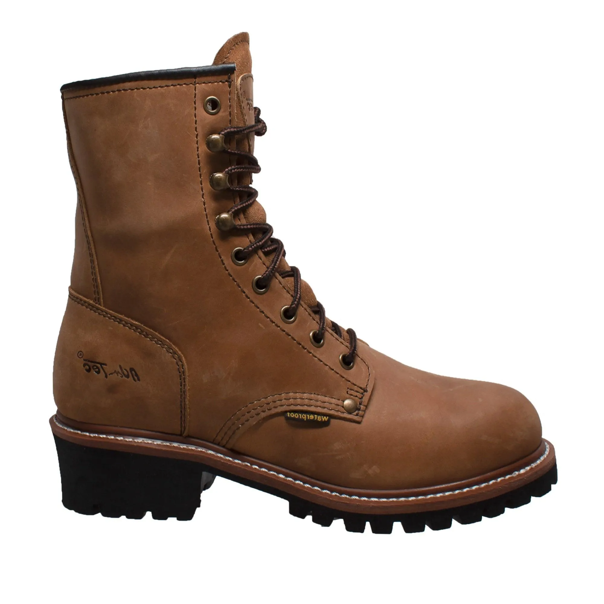 AdTec Men's 9" Waterproof Logger Brown