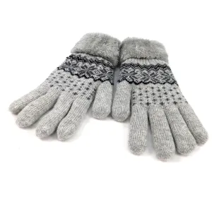 Black Ginger Grey Fluffy Nordic Gloves - 800-631