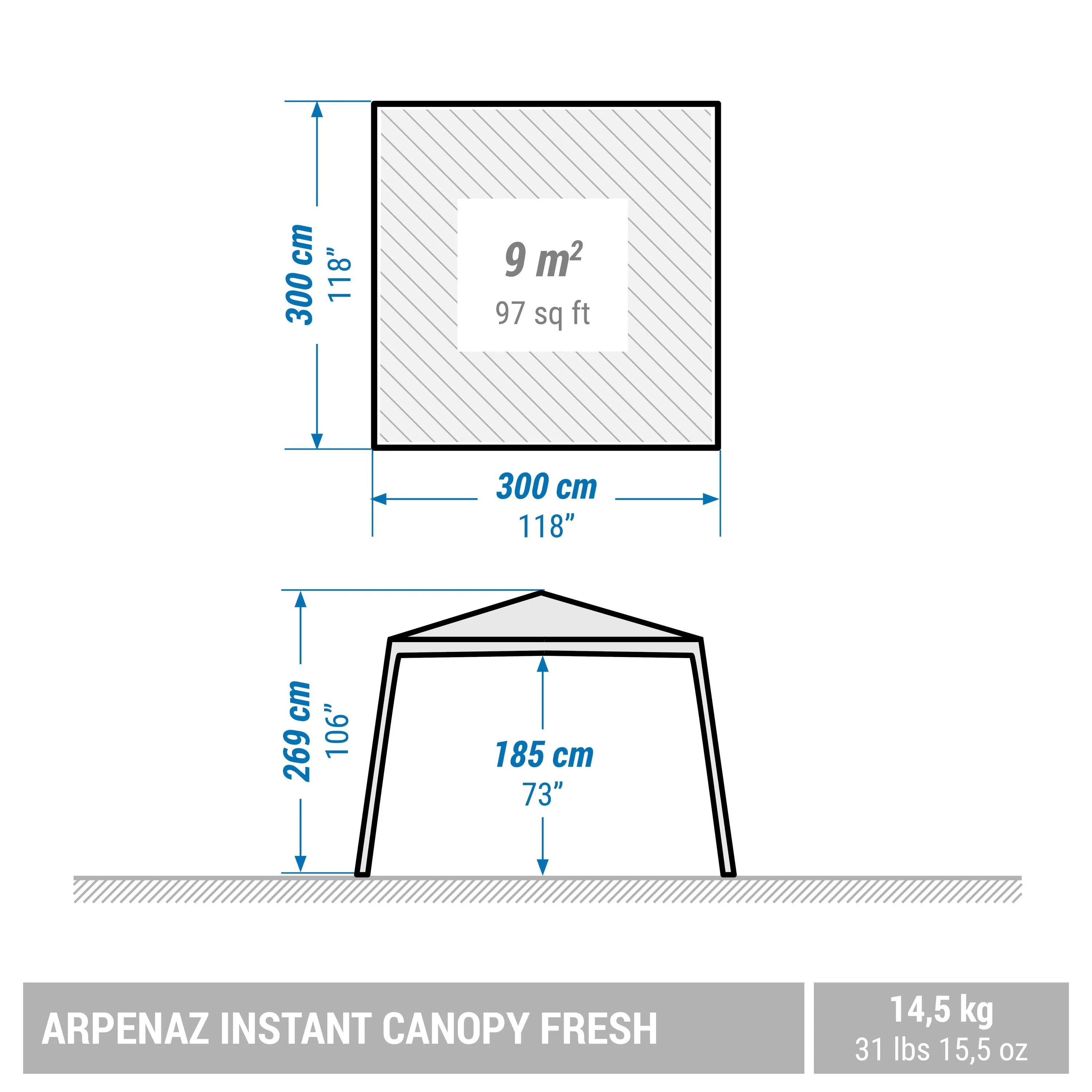 Camping canopy 8-seater Quechua Arpenaz Fresh Instant Canopy, white