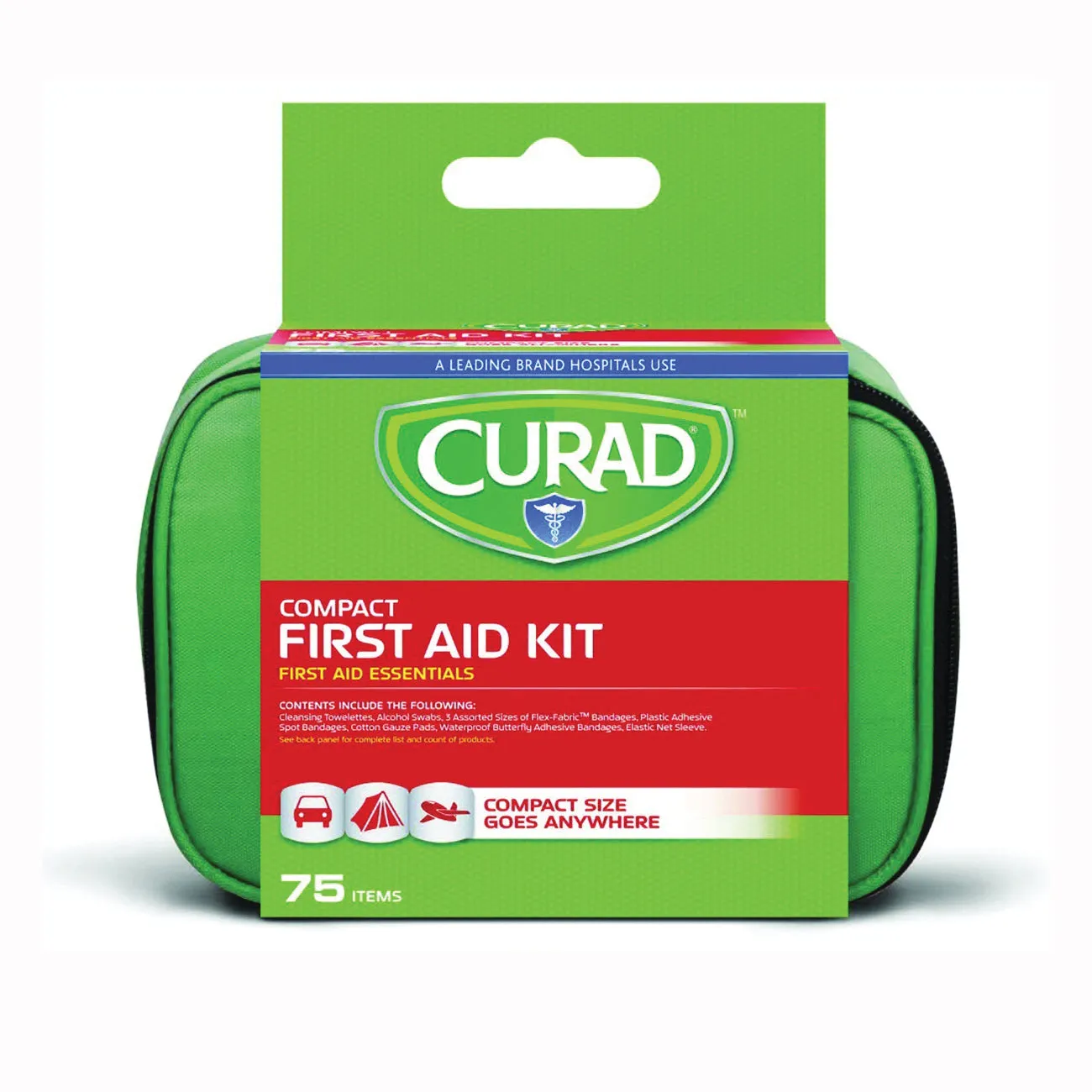 CURAD CURFAK200RB Compact Latex-Free First Aid Kit, 75-Piece