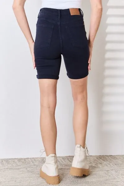 Full Size High Waist Tummy Control Bermuda Shorts