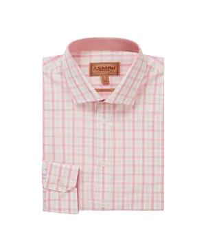 Hebden Tailored Shirt - Flamingo/Oat Check