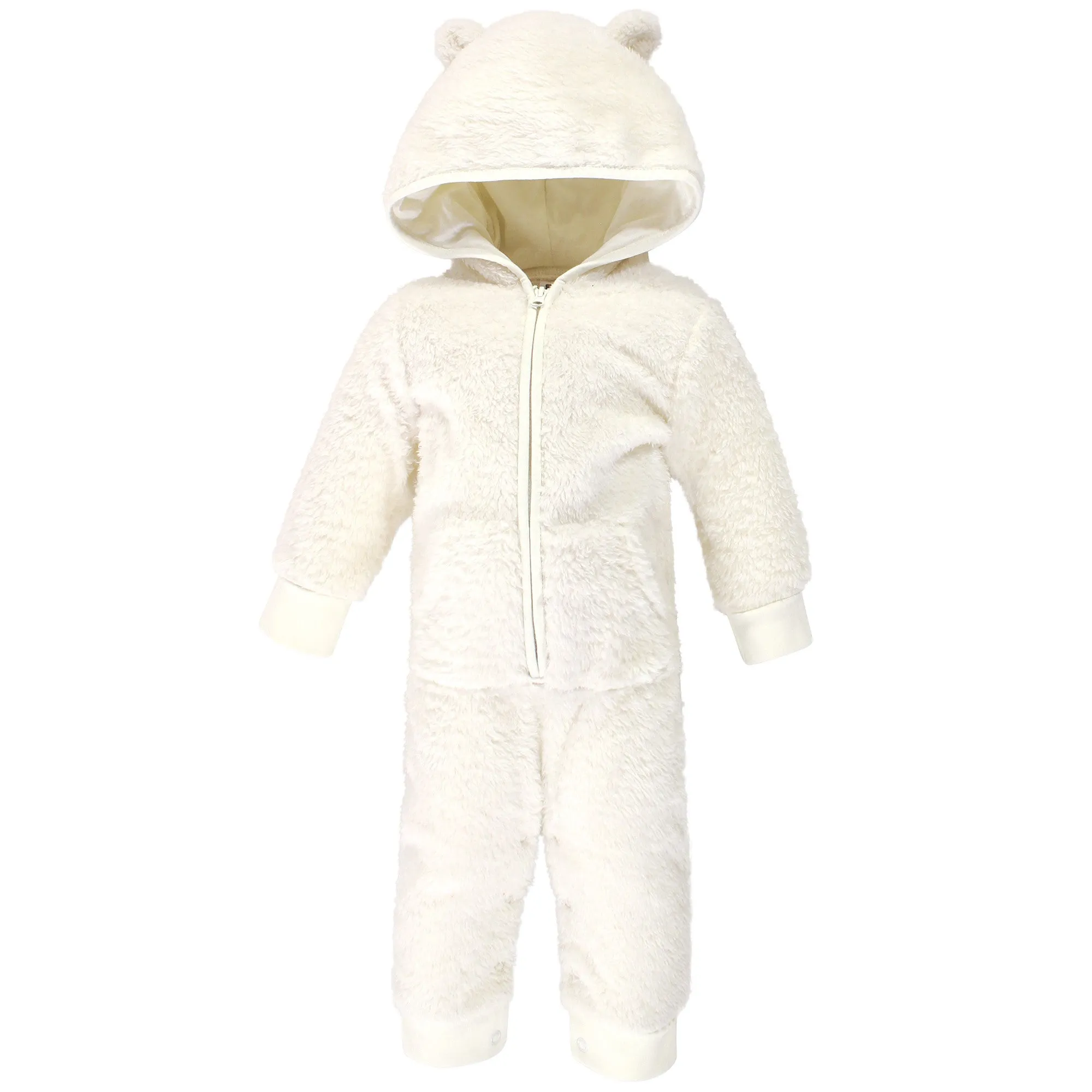 Hudson Baby Fleece Jumpsuits, Coveralls, and Playsuits, Cream Bear Baby