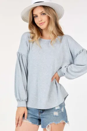 Lantern Sleeve Knit Top