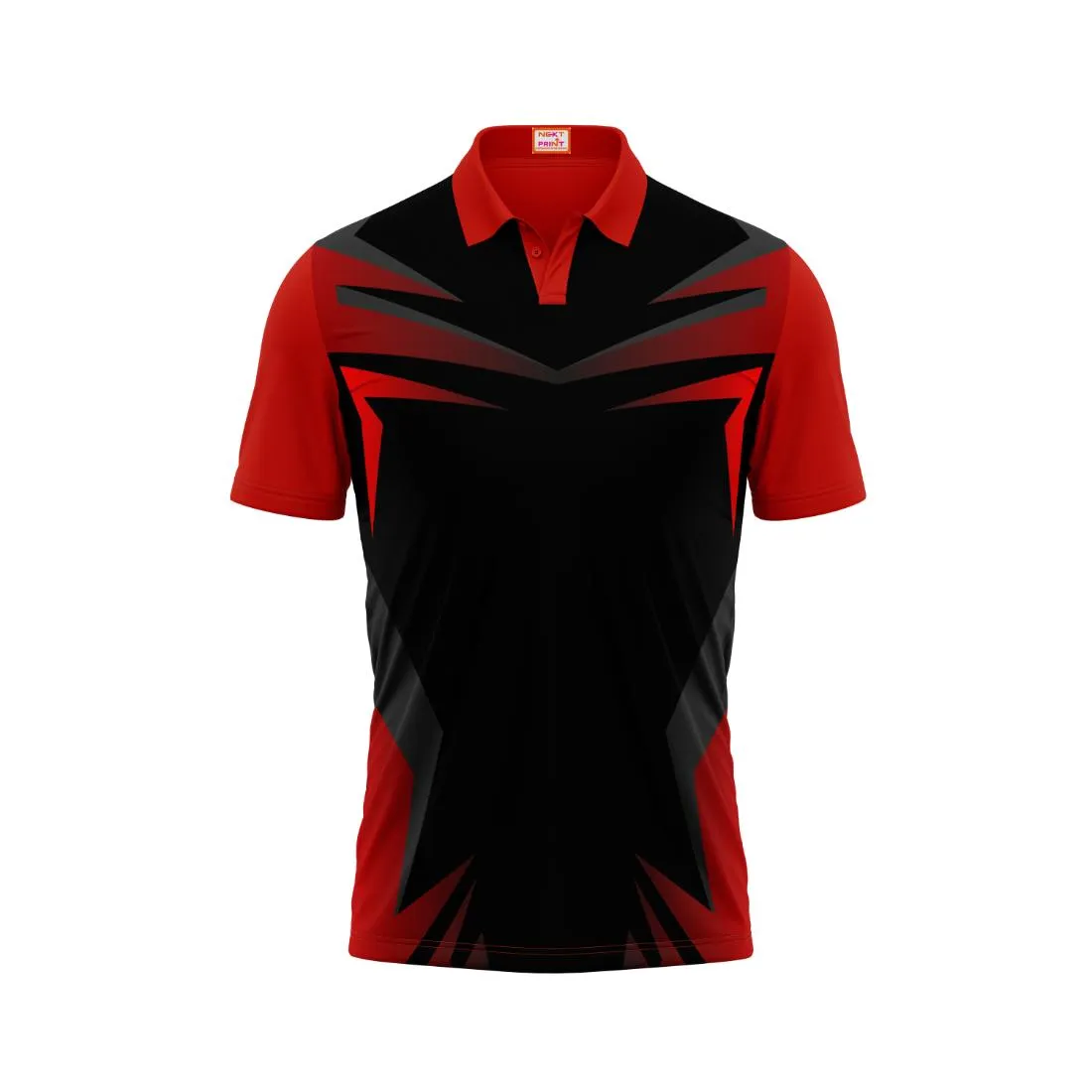 Next Print Customized Polo Neck Red Jersey NPTS09