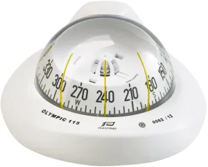 OLYMPIC 115 SAILBOAT COMPASS - FLUSH MOUNT, WHITE WITH WHITE CARD