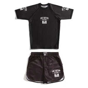 One Nation Rashguard and Shorts Set Black