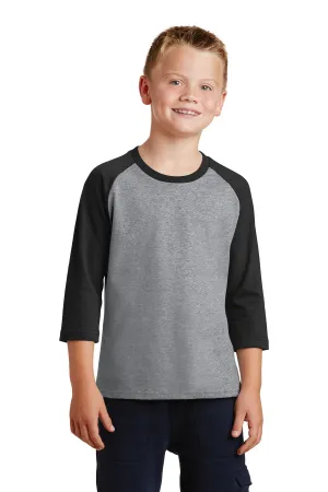 Port & Company® Youth Core Blend 3/4-Sleeve Raglan Tee. PC55YRS