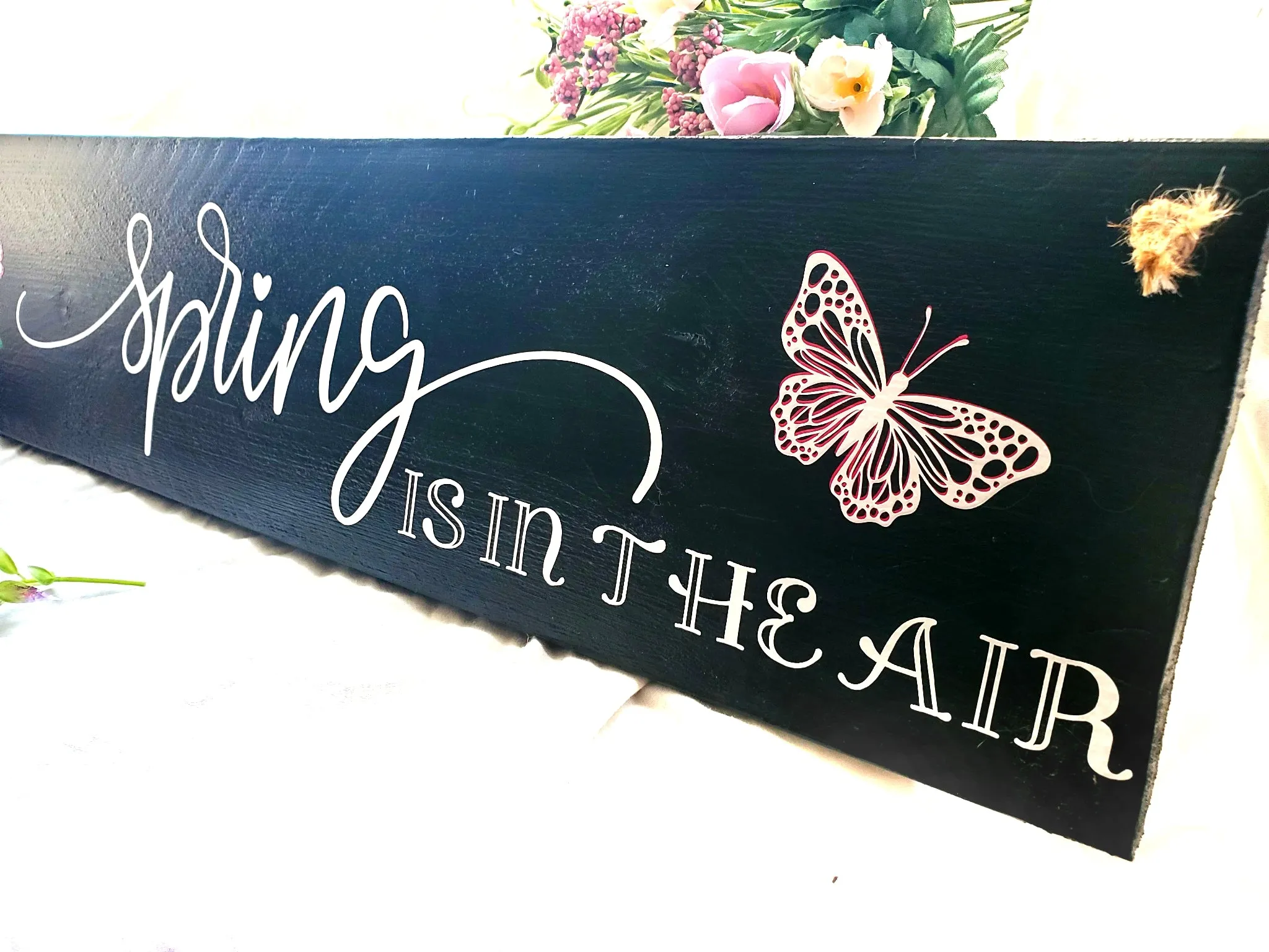 Spring Is In The Air - Handcrafted Wooden Sign - Perfect for Home Decor and Wall Art