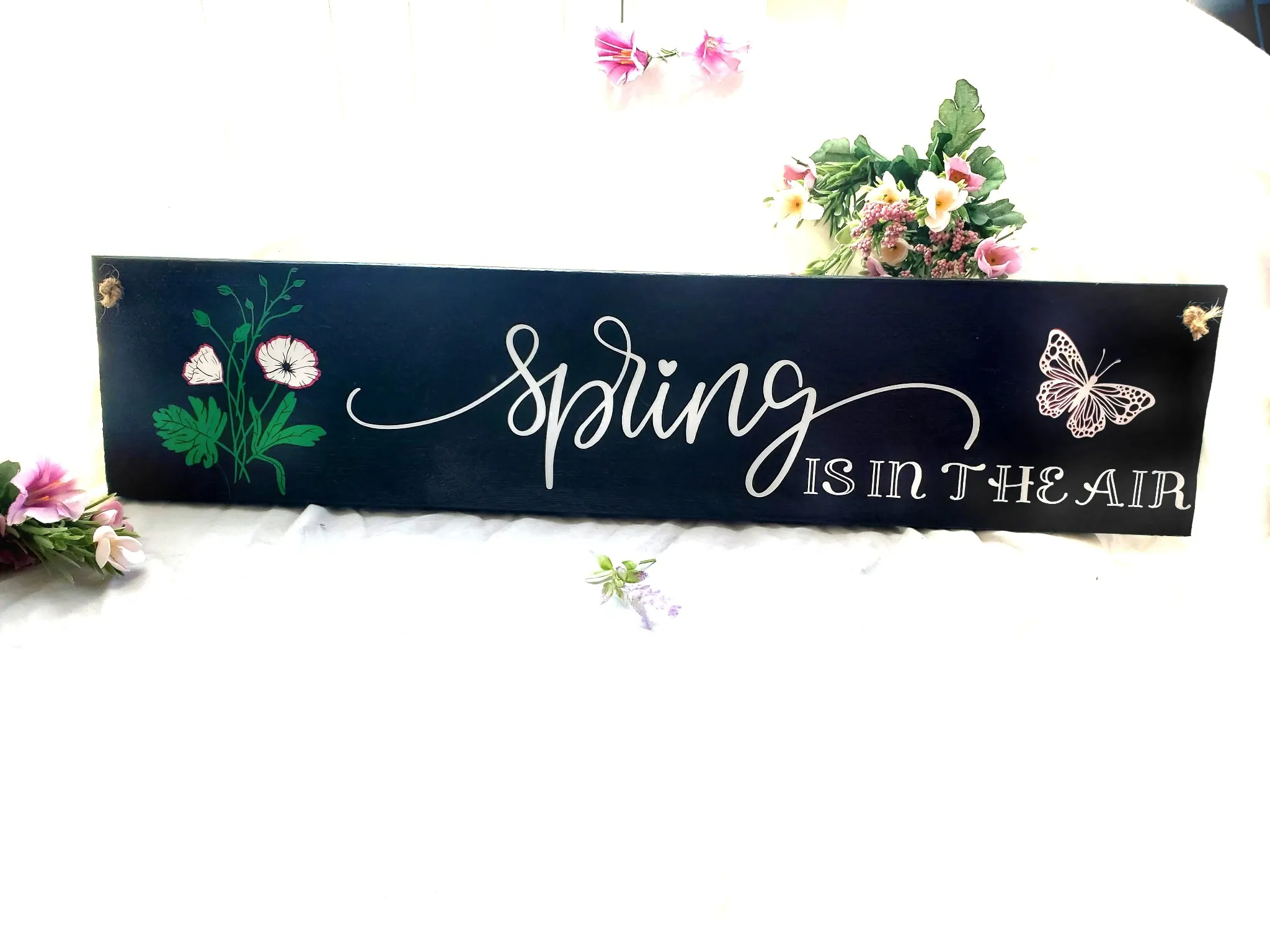 Spring Is In The Air - Handcrafted Wooden Sign - Perfect for Home Decor and Wall Art