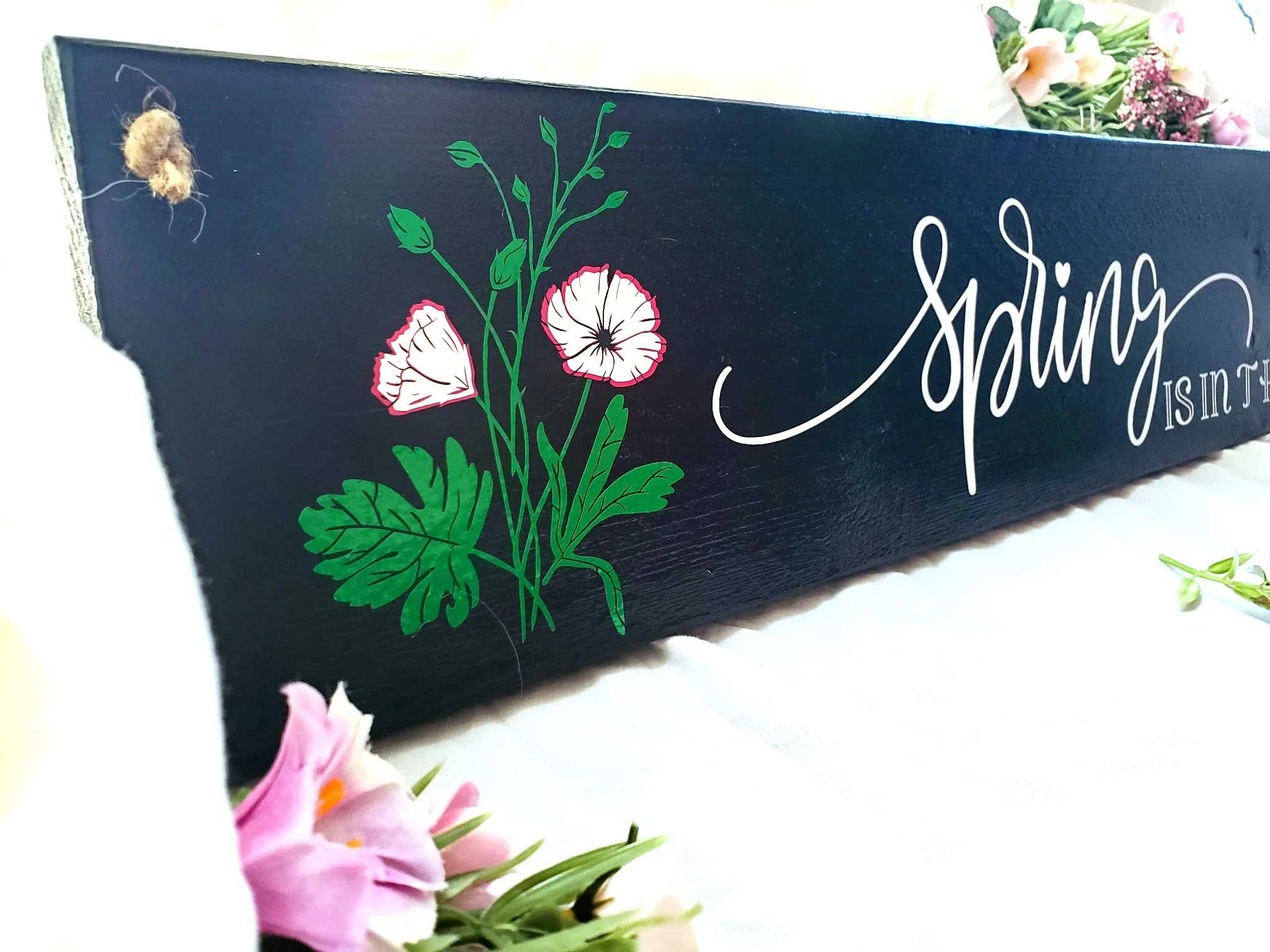 Spring Is In The Air - Handcrafted Wooden Sign - Perfect for Home Decor and Wall Art