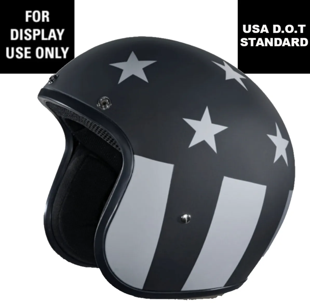 Stealth Captain America - Daytona Matt Low Profile D.O.T. Open Face Helmet