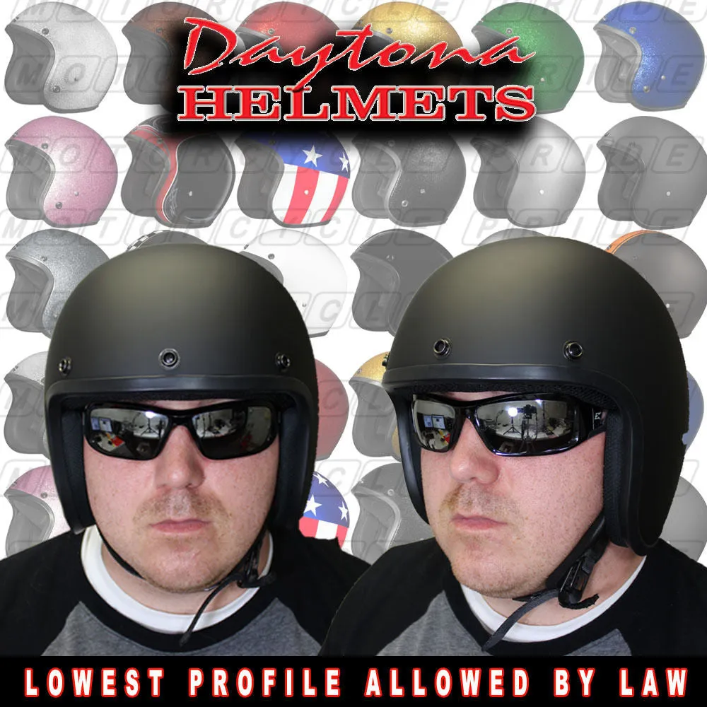 Stealth Captain America - Daytona Matt Low Profile D.O.T. Open Face Helmet