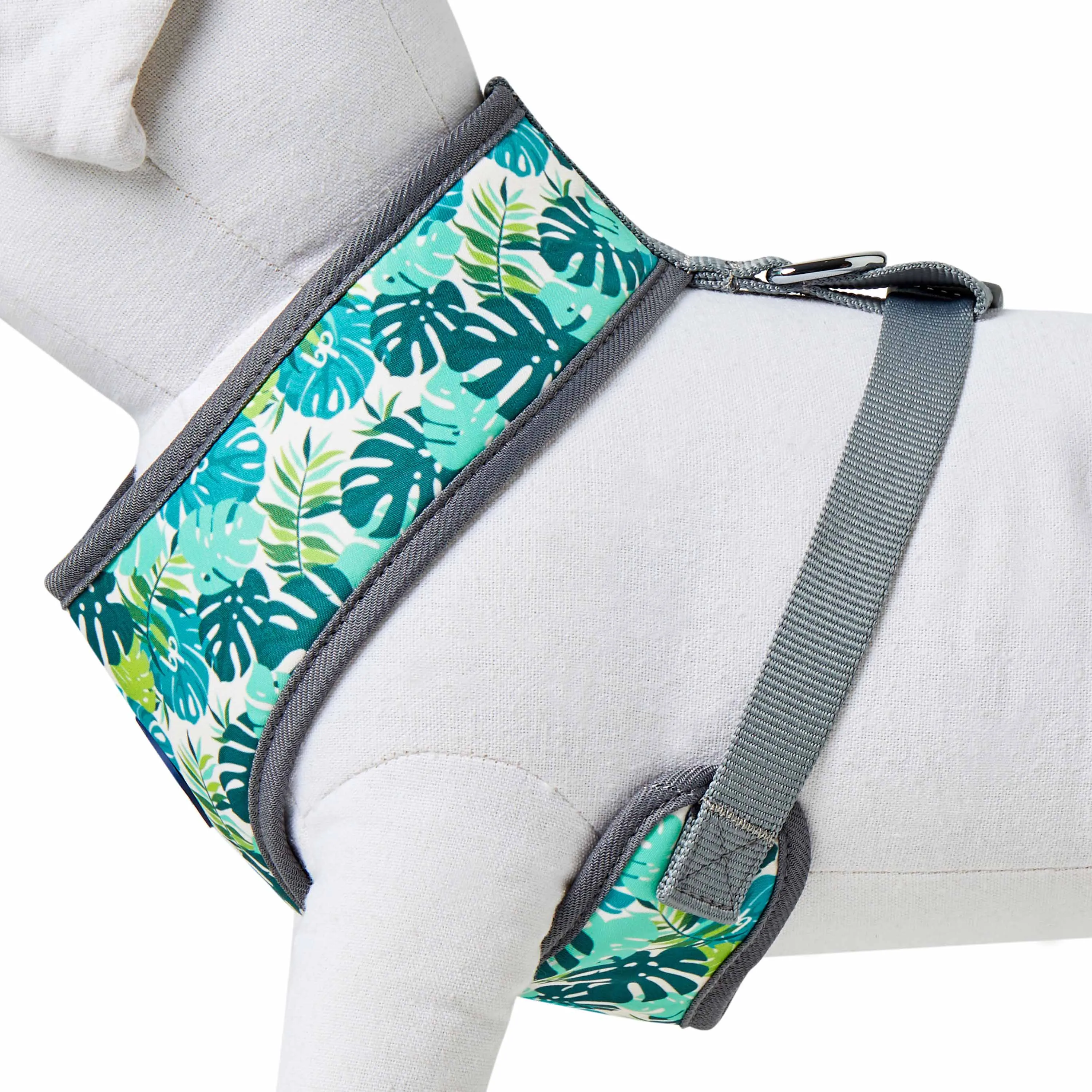 Summer Vacation Tropical Dog Harness Vest, Palm Leaves Hawaiian Harness