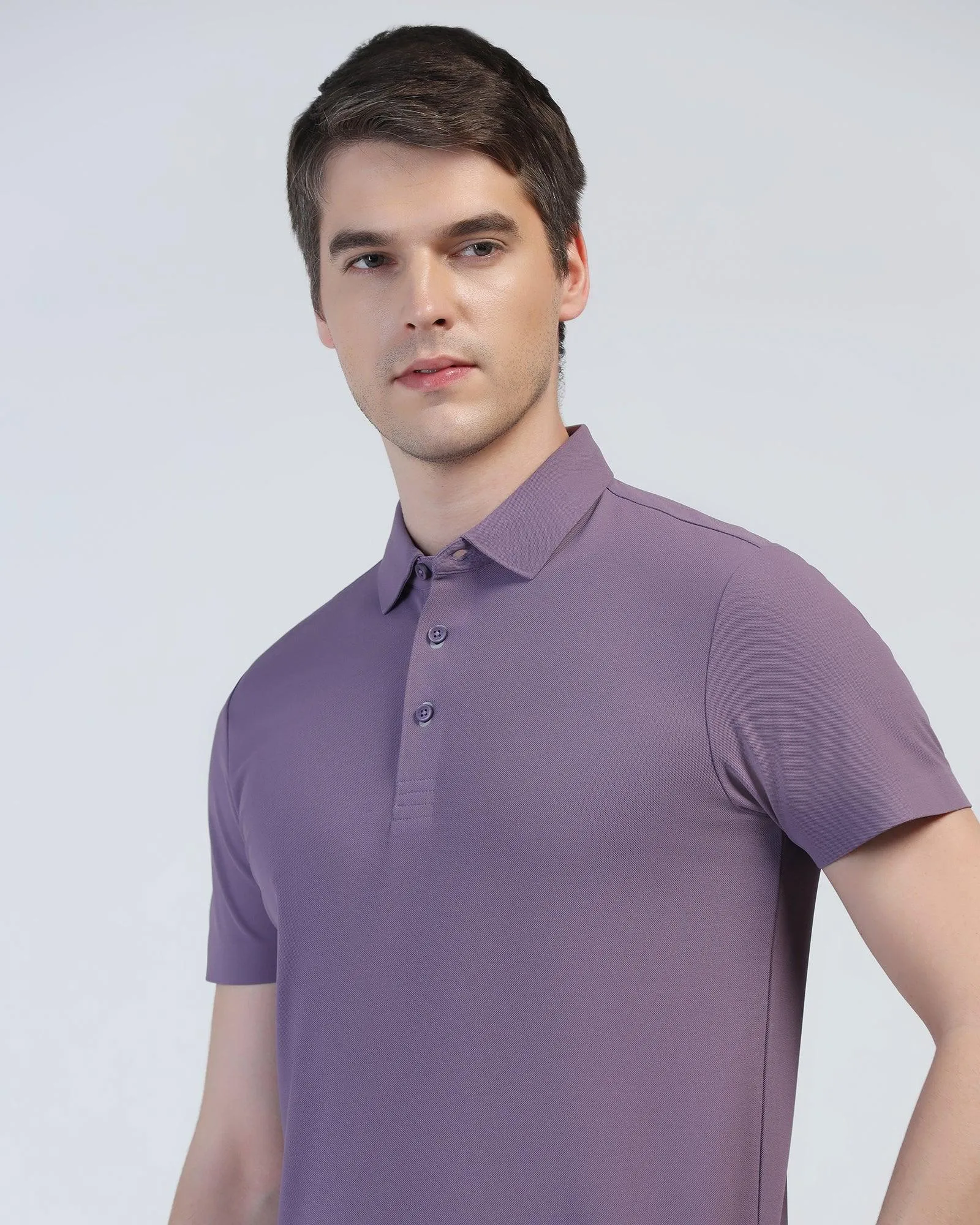 TechPro Polo Mulled Grape Solid T-Shirt - Carol