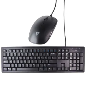 V7 USB Wired Full Size Keyboard and Mouse Combo - Black (CKU200US)